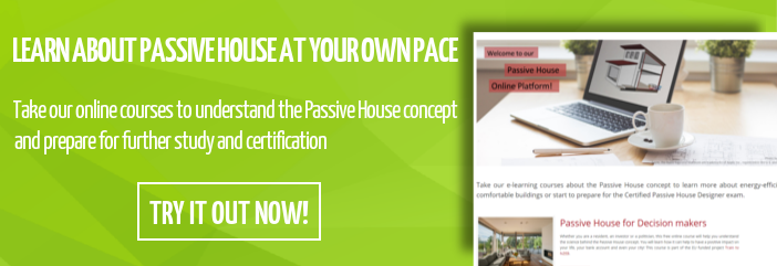 e-learning banner inviting readers to try out the Passive House online courses