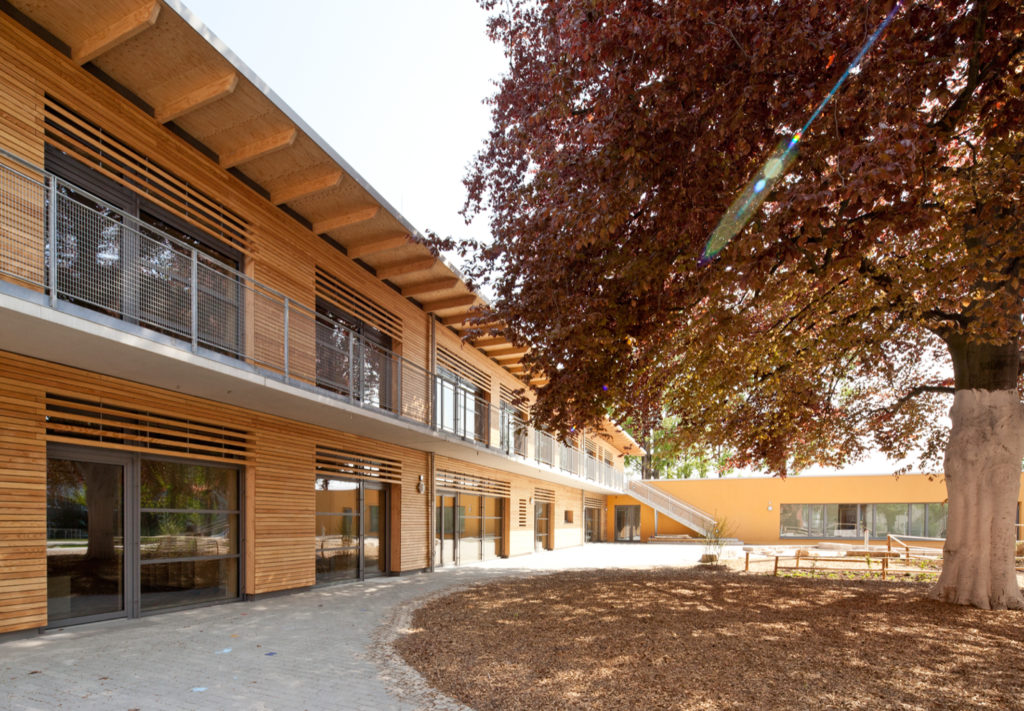 Coutryard of Passive House school in Germany