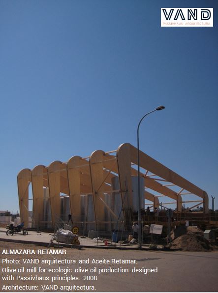 Image of the Passive House Oil Mill during its construction.